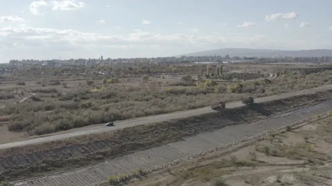 Aerial view river d-log Vídeo Stock 219995767