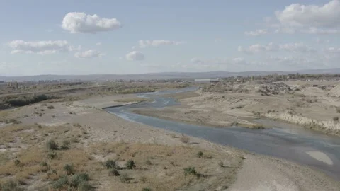 Aerial view river d-log Stock-Footage 219995818