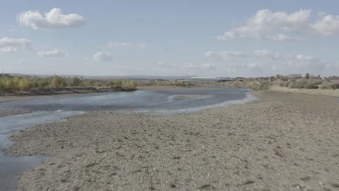 Aerial view river d-log Stock-Footage 219995835