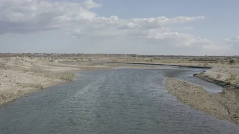 Aerial view river d-log Stock-Footage 219995861