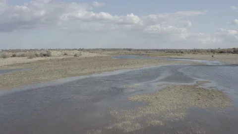 Aerial view river d-log Stock Footage 219995980