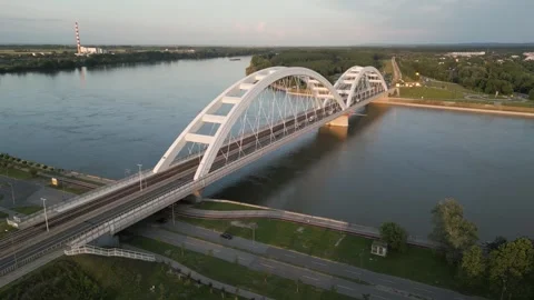 Aerial view of river Danube 動画素材 285314819