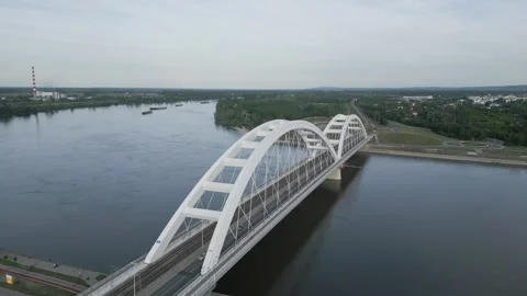 Aerial view of river Danube Stock Footage 285315226