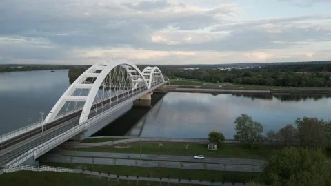 Aerial view of river Danube Stock Footage 285315544