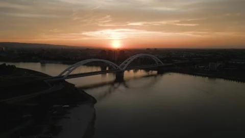 Aerial view of river Danube Stock Footage 285316191