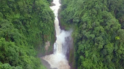 Aerial view river flowing in the forest, river in tropical rainforest. Stock Footage 93163483