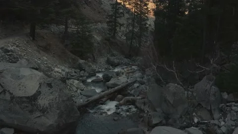 Aerial view of a river flowing in the mountains at Swat valley,Pakistan Stock Footage 172397565