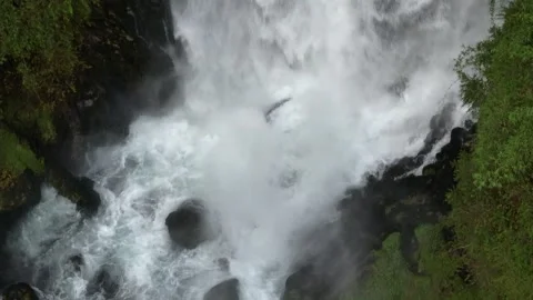 Aerial View of River Flowing Through Tropical Green Rainforest Stock Footage 312752222