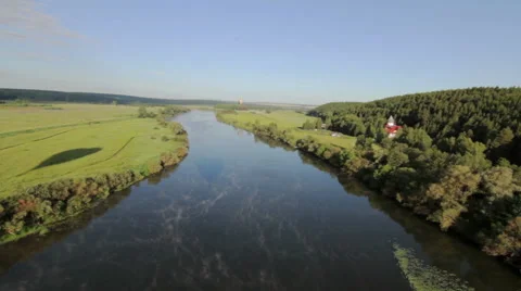Aerial view of the river Stock Footage 59594490