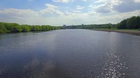 Aerial view of river Stock Footage 63137610