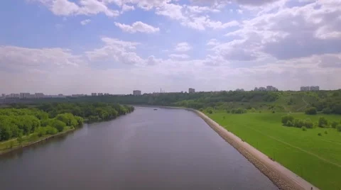 Aerial view of river Stock Footage 63137859