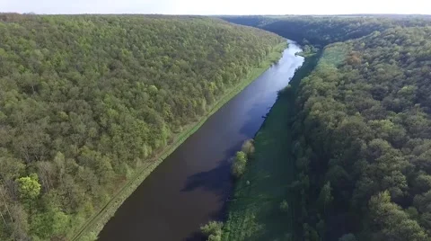 Aerial view of the river Video stock 66567836