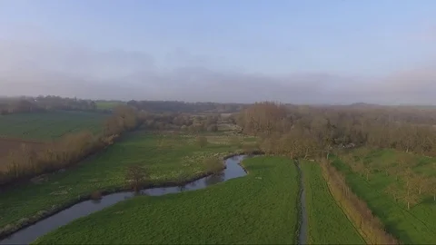 Aerial view  of a river Video stock 76912192