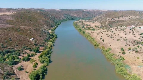 Aerial View of the River Stock Footage 77767696