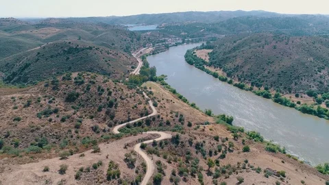 Aerial View of the River Stock Footage 77768100