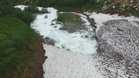 Aerial view of the river Stock Footage 97545677