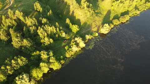 Aerial view of the river Stock Footage 170716819