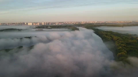 Aerial view of the river Stock Footage 195947321
