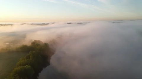 Aerial view of the river Stock Footage 195947382