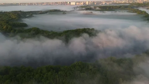 Aerial view of the river Stock Footage 195947447