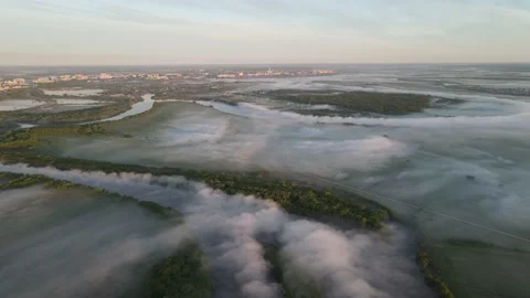 Aerial view of the river Stock Footage 195947541