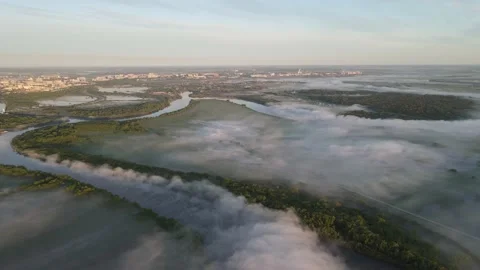 Aerial view of the river Stock Footage 195947753
