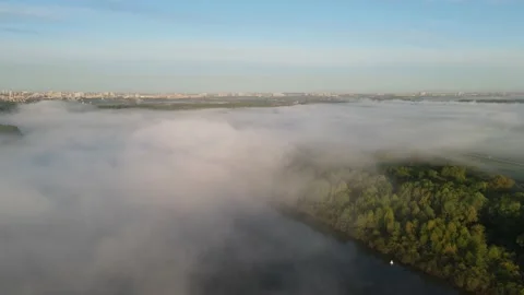 Aerial view of the river Stock Footage 195947975