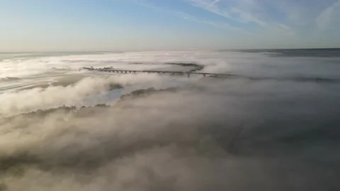 Aerial view of the river Stock Footage 195948458