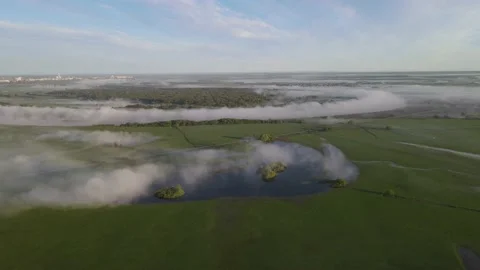 Aerial view of the river Stock Footage 195948623