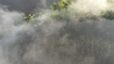 Aerial view of the river Stock Footage 195948649
