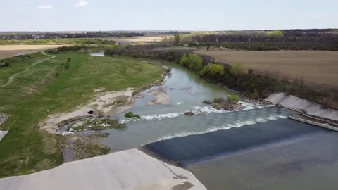 Aerial view river Vídeo Stock 221001515