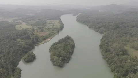 Aerial view of river Stock Footage 294770106