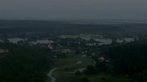 Aerial view of the river in the forest Stock Footage 171589881