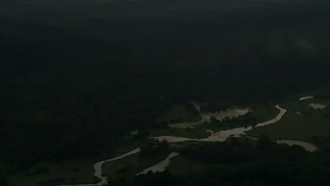 Aerial view of the river in the forest Stock Footage 179544127