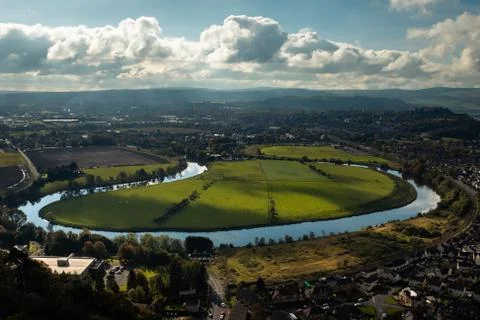 Aerial view of River Forth and Stirling, Scotland Stock Photos