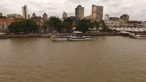Aerial View River Guara to Belem City Para Brazil Stock Footage 106832963