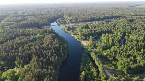 Aerial view of the river landscape Stock Footage 199985863