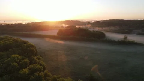 Aerial view of the river landscape Stock Footage 199992531
