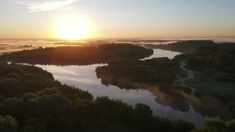 Aerial view of the river landscape Stock Footage 199994218