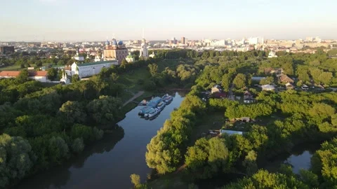 Aerial view of the river landscape Stock Footage 199995637