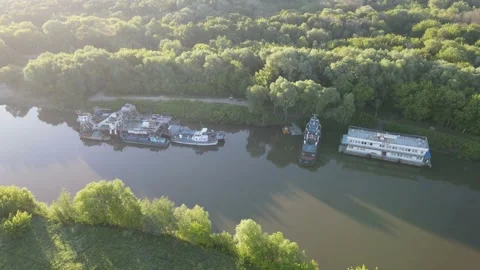 Aerial view of the river landscape Stock Footage 199998412