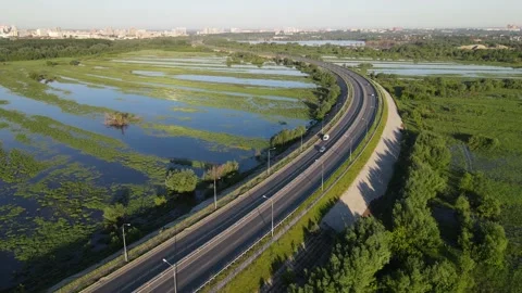 Aerial view of the river landscape Stock Footage 199998504