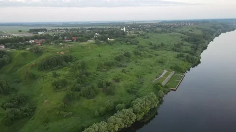Aerial view of the river landscape Stock Footage 199999002