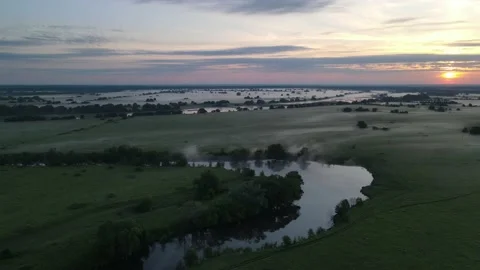 Aerial view of the river landscape Stock Footage 199999305