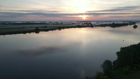 Aerial view of the river landscape Stock Footage 199999468