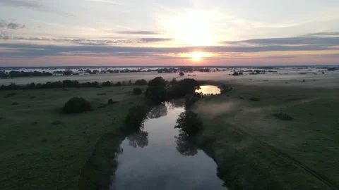 Aerial view of the river landscape Stock Footage 199999910