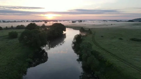 Aerial view of the river landscape Stock Footage 199999985