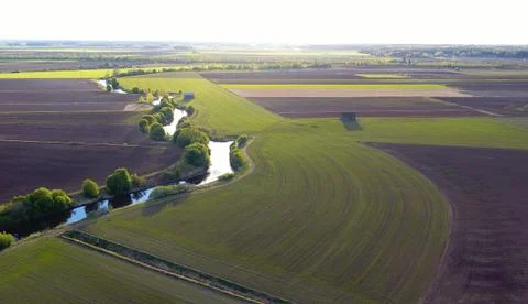 Aerial view of an river Stock Photos