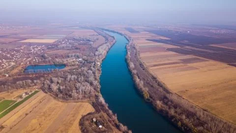 Aerial view of the river 스톡 사진