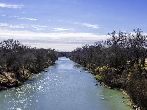 A aerial view of a river Stock Photos